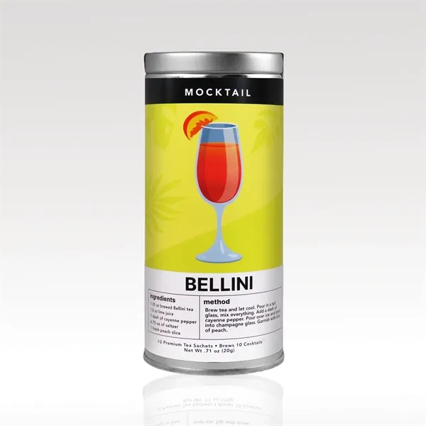Sophisticated alcohol-free mocktails in tins with 10 silk pyramid sachets-cocktail flavor... from ASI 93986 Visions/Awardcraft