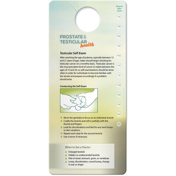 Hang Tag - Prostate & Testicular Self-Exam... from ASI 54100 Fields Manufacturing Inc / Better Life Line
