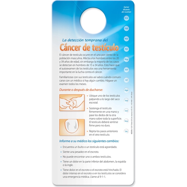 Shower Card - Early Detection for Breast / Testicular Cancer.... from ASI 54100 Fields Manufacturing Inc / Better Life Line