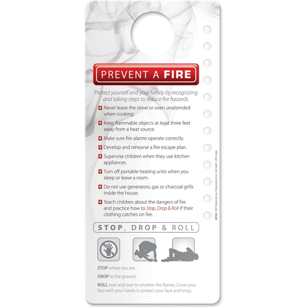 Hang Tag - Fire Safety... from ASI 54100 Fields Manufacturing Inc / Better Life Line