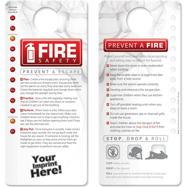Hang Tag - Fire Safety... from ASI 54100 Fields Manufacturing Inc / Better Life Line