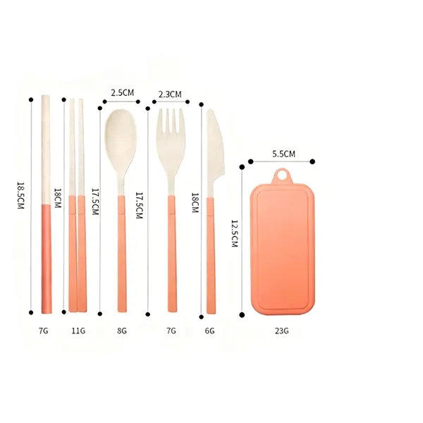 This reusable wheat straw utensil set with a portable case is... from ASI 98766 Yanlee Trading Co Ltd