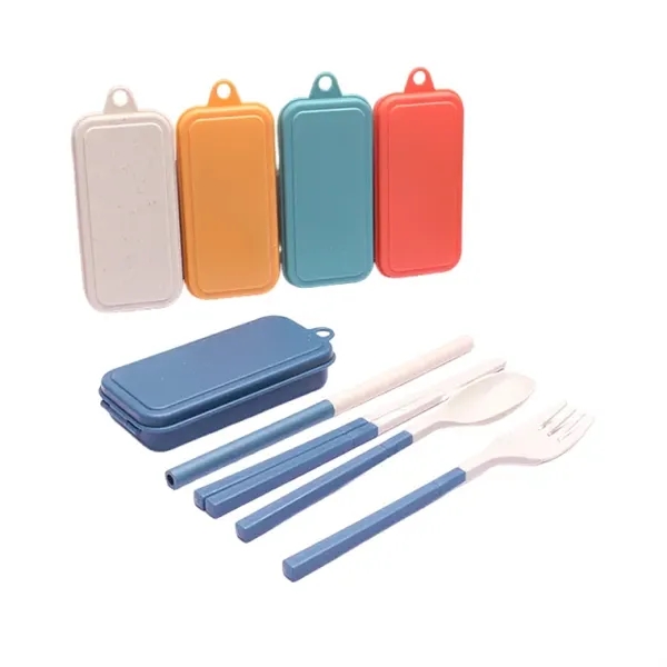 This reusable wheat straw utensil set with a portable case is... from ASI 98766 Yanlee Trading Co Ltd