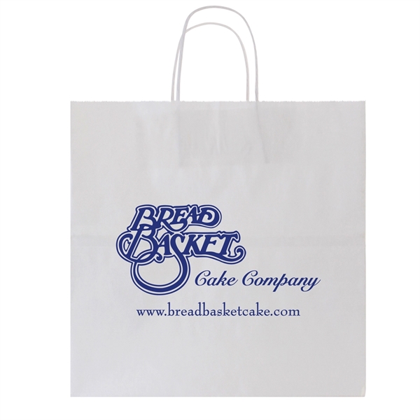 13" x 13" x 7" white kraft shopping bag with matching... from ASI 75731 PWS / Pacific Western Sales/Cater Line