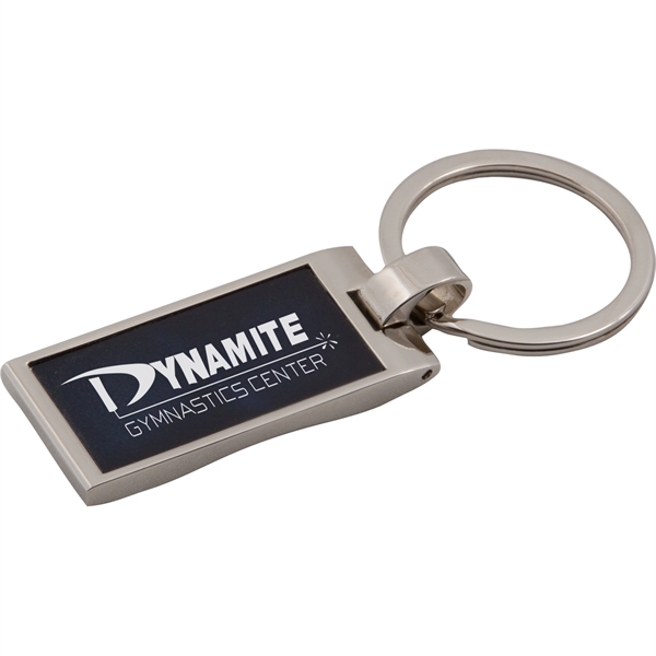 Metal key tag with a colored background framed by silver with... from ASI 54100 Fields Manufacturing Inc / TargetLine®