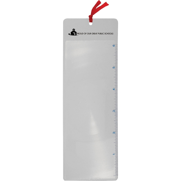 Pocket book sheet magnifier with a 6" standard ruler, a colored... from ASI 54100 Fields Manufacturing Inc / TargetLine®