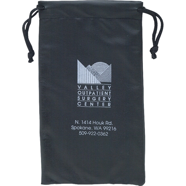 Black leatherette drawstring eyeglass pouch.... from ASI 54100 Fields Manufacturing Inc / TargetLine®