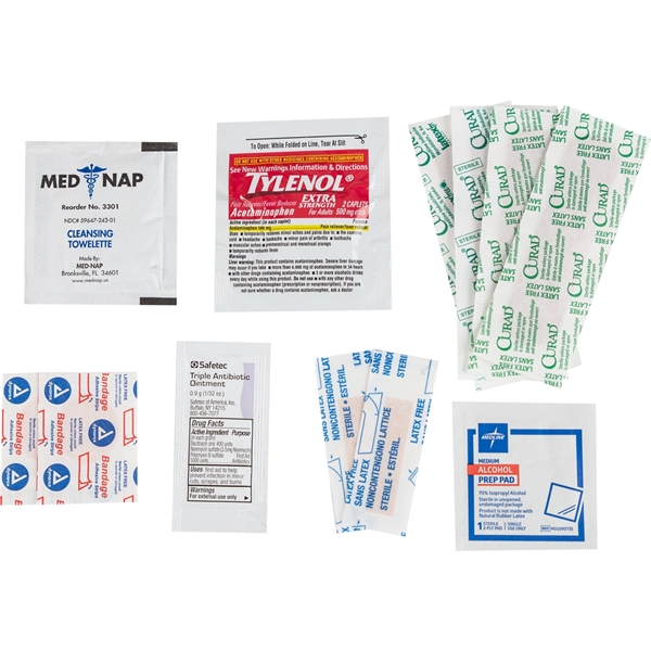 First aid travel kit featuring plenty of bandages, a towelette, alcohol... from ASI 54100 Fields Manufacturing Inc / TargetLine®