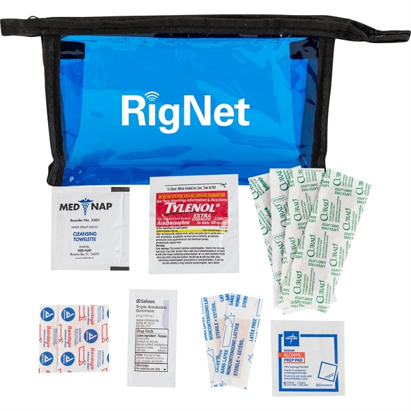 First aid travel kit featuring plenty of bandages, a towelette, alcohol... from ASI 54100 Fields Manufacturing Inc / TargetLine®
