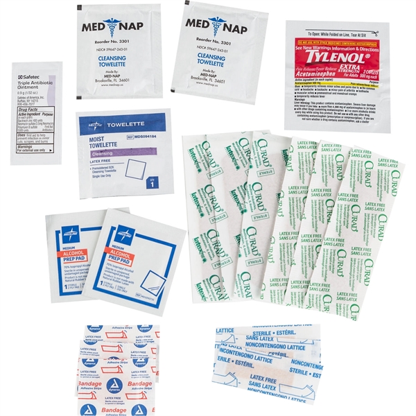 Deluxe first aid kit featuring plenty of bandages, a towelette, alcohol... from ASI 54100 Fields Manufacturing Inc / TargetLine®