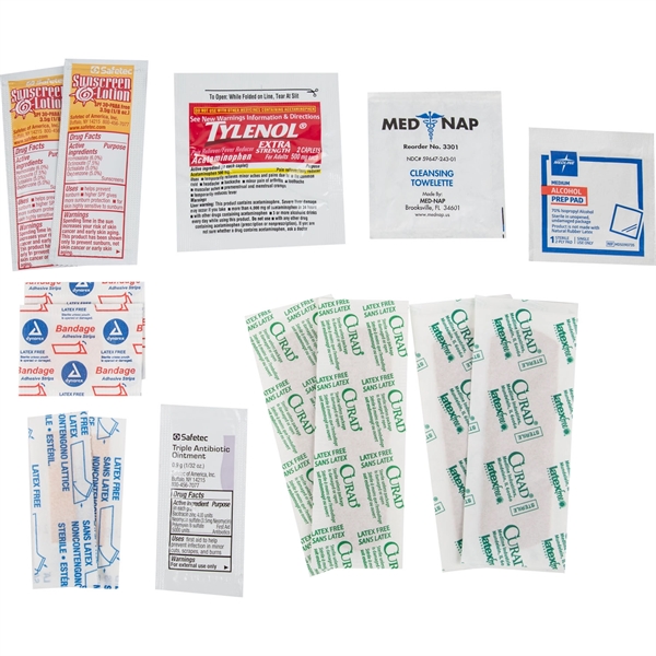 Sun protection outdoors kit featuring sunblock, bandages, and more in a... from ASI 54100 Fields Manufacturing Inc / TargetLine®