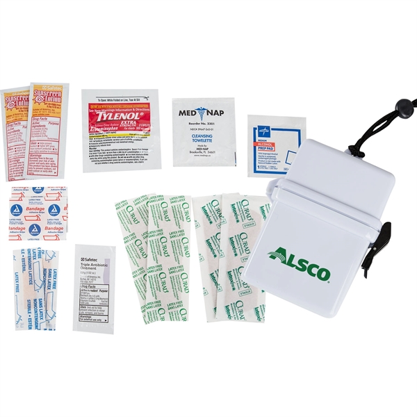 Sun protection outdoors kit featuring sunblock, bandages, and more in a... from ASI 54100 Fields Manufacturing Inc / TargetLine®