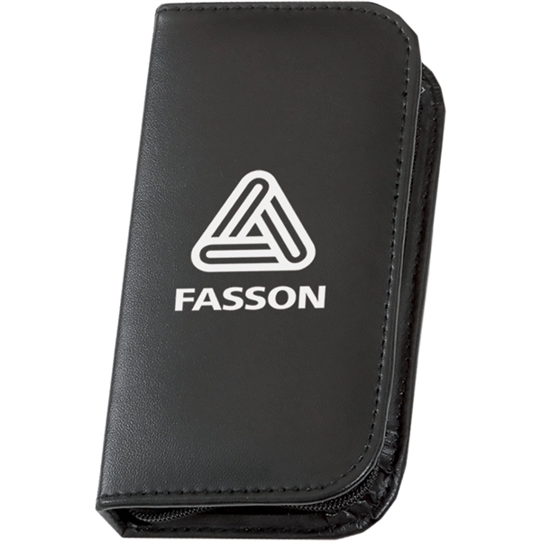 Manicure tools and sewing kit together in a zippered black leatherette... from ASI 54100 Fields Manufacturing Inc / TargetLine®