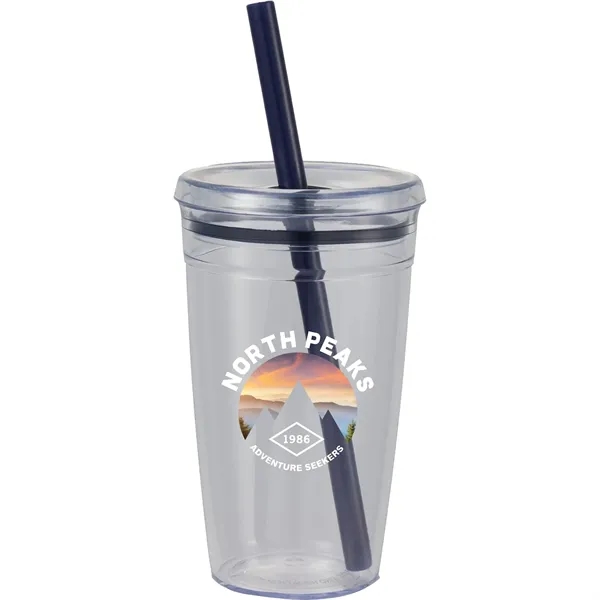 Anna Recycled Acrylic Tumbler w/ Straw 15oz... from ASI 66887 PCNA / Bullet