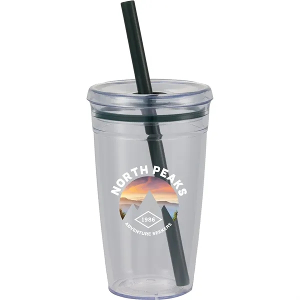 Anna Recycled Acrylic Tumbler w/ Straw 15oz... from ASI 66887 PCNA / Bullet