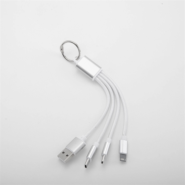 5" aluminum and plastic 3-in-1 charging cable with Type-C, MicroUSB and... from ASI 91435 Tomax USA / Tomax