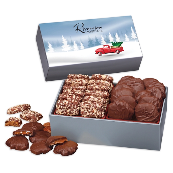 Gift box with a classic red truck sleeve filled with English... from ASI 68680 Maple Ridge Farms Inc