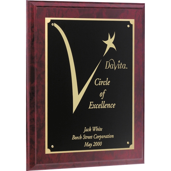 Cherry and black finish award with lasered black plate on 2nd... from ASI 54100 Fields Manufacturing Inc / Professional Gallery