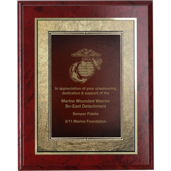 Wood with ruby and black marble finish award.... from ASI 54100 Fields Manufacturing Inc / Professional Gallery