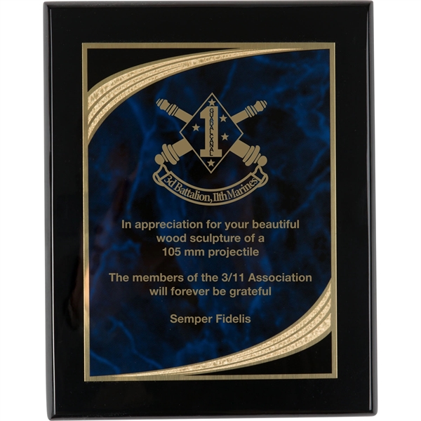 Piano wood finish plaque in jet black.... from ASI 54100 Fields Manufacturing Inc / Professional Gallery