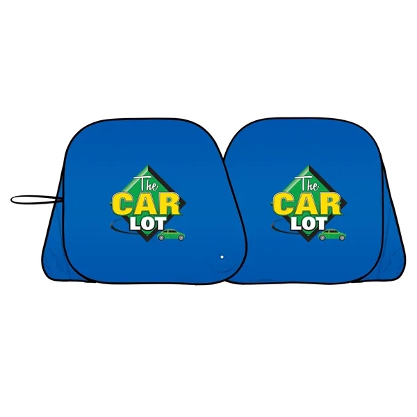 Full Color   Patented  collapsible fabric sunshade dual panel... from ASI 37586 Auto-Sun-shade/Intertek