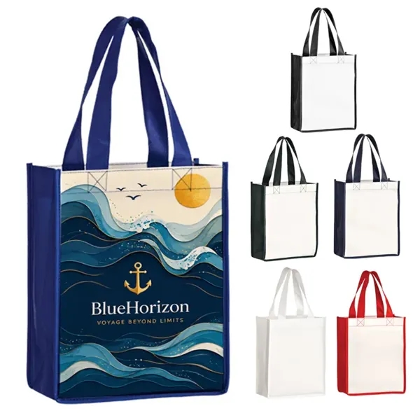 Square laminated gift tote with full color imprint, ideal for promotional... from ASI 67557 LimeLight Ent / Limelight USA