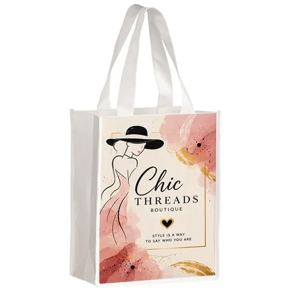 Square laminated gift tote with full color imprint, ideal for promotional... from ASI 67557 LimeLight Ent / Limelight USA
