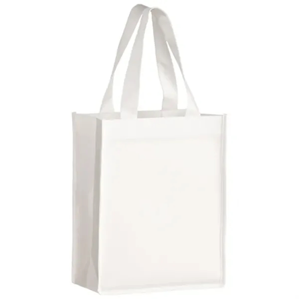 Square laminated gift tote with full color imprint, ideal for promotional... from ASI 67557 LimeLight Ent / Limelight USA