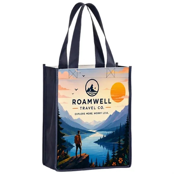 Square laminated gift tote with full color imprint, ideal for promotional... from ASI 67557 LimeLight Ent / Limelight USA