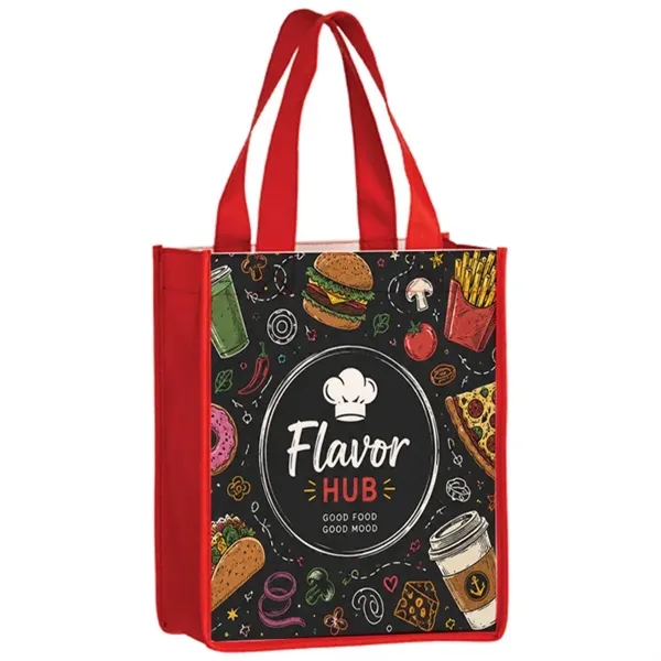 Square laminated gift tote with full color imprint, ideal for promotional... from ASI 67557 LimeLight Ent / Limelight USA