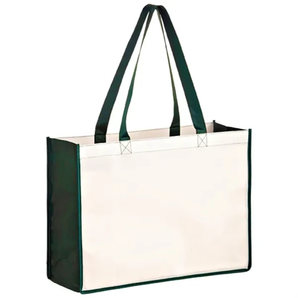 Laminated large shopper tote with 6 inch gusset and full color... from ASI 67557 LimeLight Ent / Limelight USA