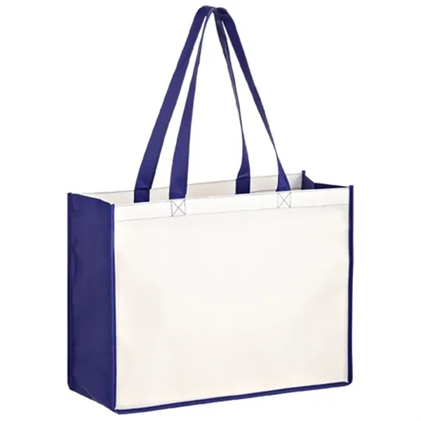 Laminated large shopper tote with 6 inch gusset and full color... from ASI 67557 LimeLight Ent / Limelight USA