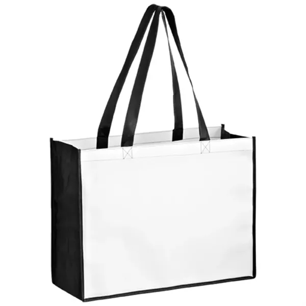Laminated large shopper tote with 6 inch gusset and full color... from ASI 67557 LimeLight Ent / Limelight USA