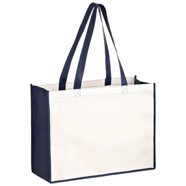 Laminated large shopper tote with 6 inch gusset and full color... from ASI 67557 LimeLight Ent / Limelight USA