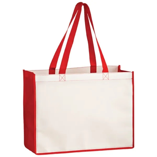 Laminated large shopper tote with 6 inch gusset and full color... from ASI 67557 LimeLight Ent / Limelight USA