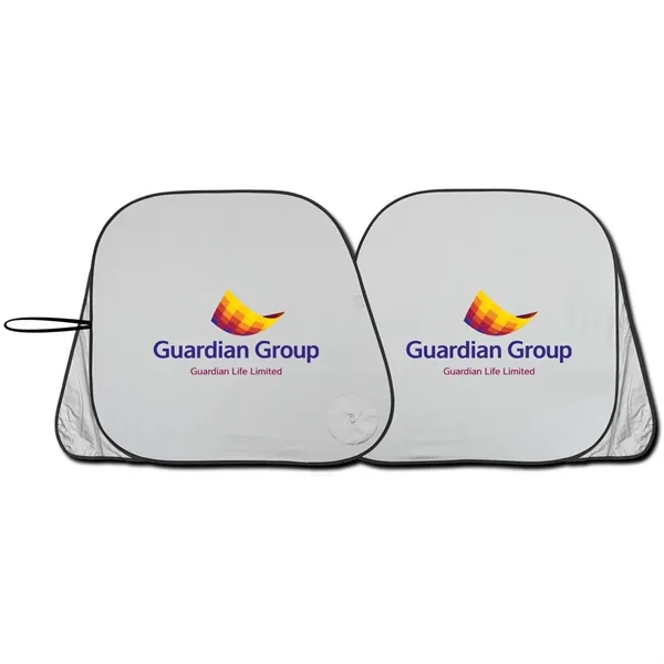 Full Color   Patented  collapsible fabric sunshade dual panel... from ASI 37586 Auto-Sun-shade/Intertek