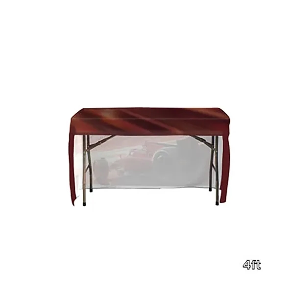 4' fitted table cover with open back, sewn corners, 300D polyester... from ASI 67866 Logomark/Valumark