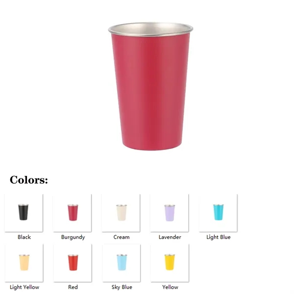 Item #DW3699M-16 Seamless Stainless Steel Camping Cup 16oz