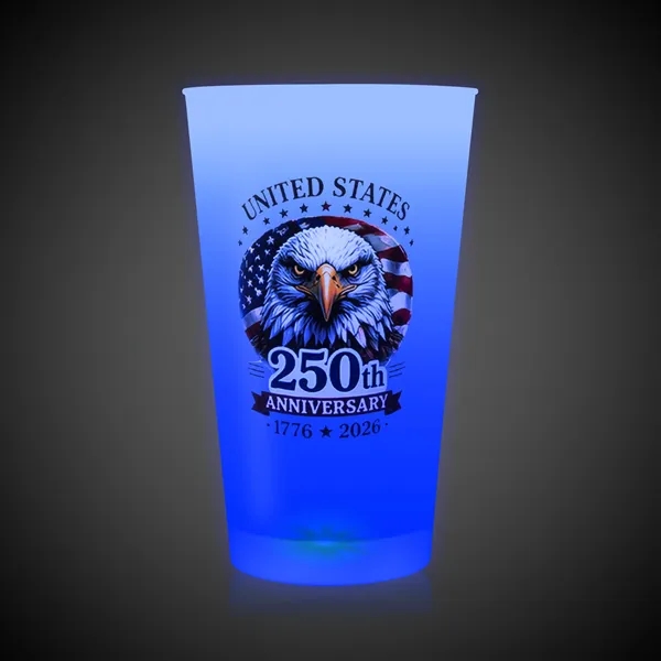 Item #PAT511EA USA 250th Anniversary Blue LED 16 oz. Cup