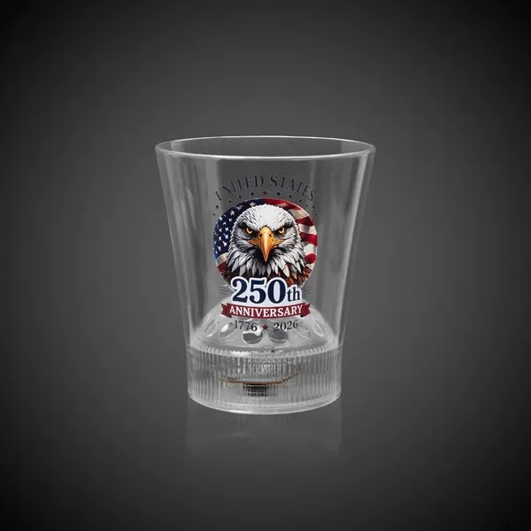 Item #PAT801EA USA 250th Anniversary LED Disco Ball 8 oz. Rocks Glass