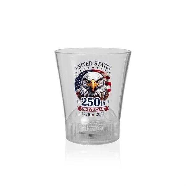 Item #PAT801EA USA 250th Anniversary LED Disco Ball 8 oz. Rocks Glass