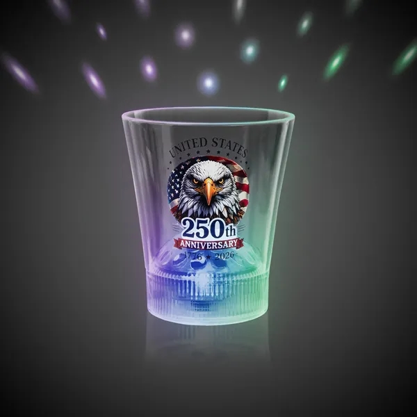 Item #PAT801EA USA 250th Anniversary LED Disco Ball 8 oz. Rocks Glass