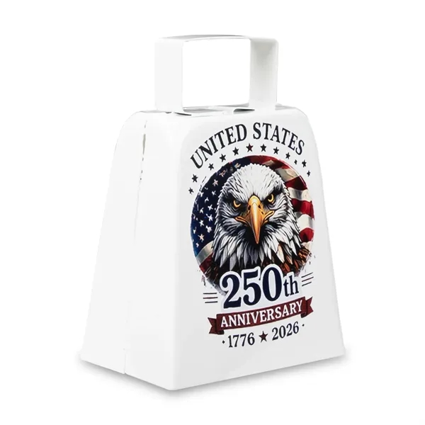 Item #PAT208EA USA 250th Anniversary Large White Cowbell