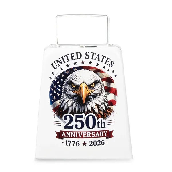 Item #PAT208EA USA 250th Anniversary Large White Cowbell
