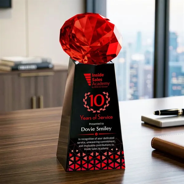 Item #OPV2466-R Novita VividPrint™ Award - Black/Ruby