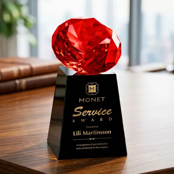 Item #OPT238-RK Celestina Award - Black/Ruby