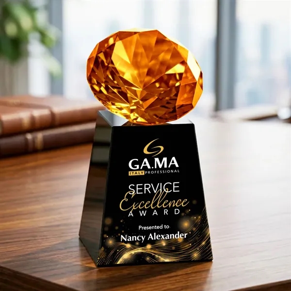 Item #OPV238-AK Celestina VividPrint™ Award - Black/Amber