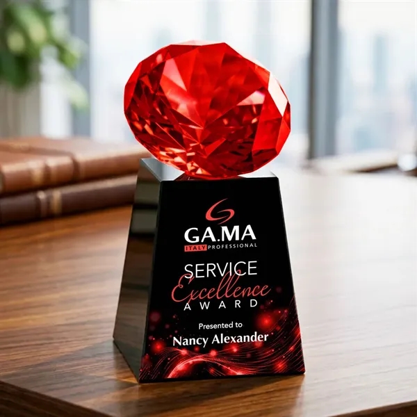 Item #OPV238-RK Celestina VividPrint™ Award - Black/Ruby