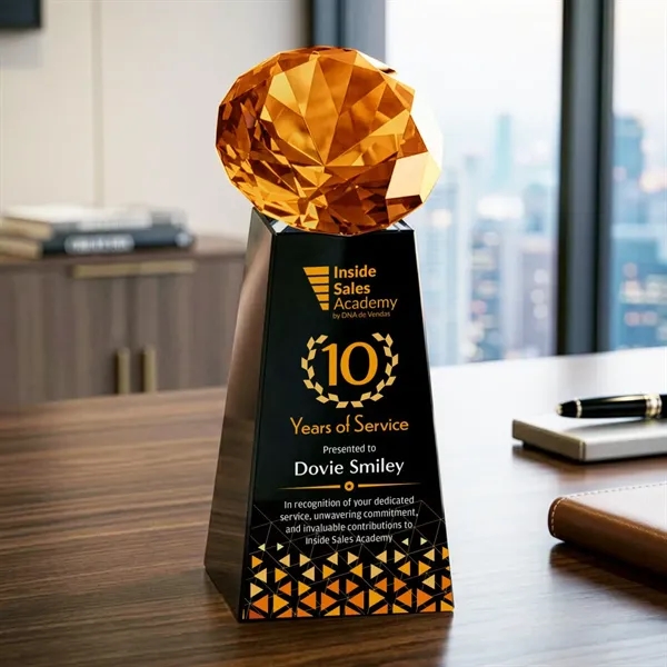 Item #OPV2466-A Novita VividPrint™ Award - Black/Amber