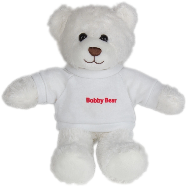 Stuffed 8" animal pure white teddy bear with superbly soft fur.... from ASI 54100 Fields Manufacturing Inc / Animal Fair by Fields